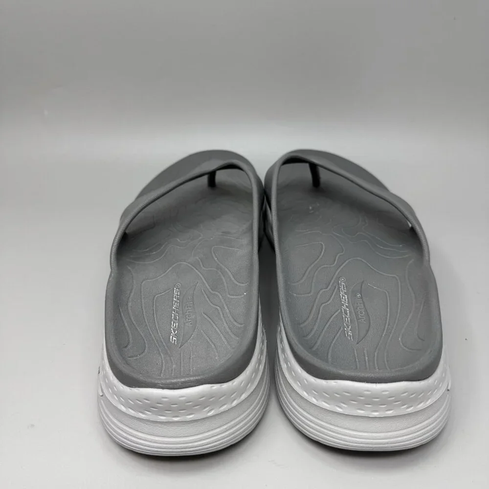 Skechers Sport Arch Comfort Men's Thong Sandals Size 12 Gray